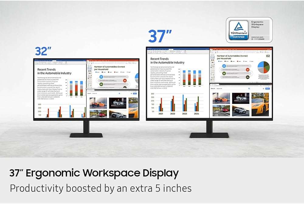 Samsung 37" ViewFinity S7 (S70D) 4K UHD HDR10 High Resolution Monitor, DP Port, TUV-Certified, 2025, LS37D700EANXZA - Image 5
