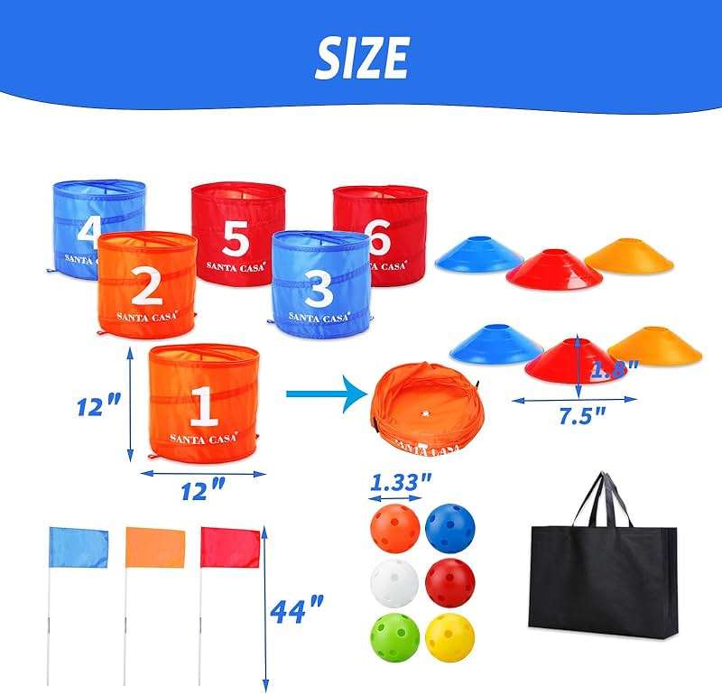 SANTA CASA Golf Backyard Bucket Game - 6-Hole Portable Yard Games Golf Chipping Practice Set for Adults & Pros, Lawn Golf Training, Family Fun at Beach & Park for Dad, Man, Teens - Image 4