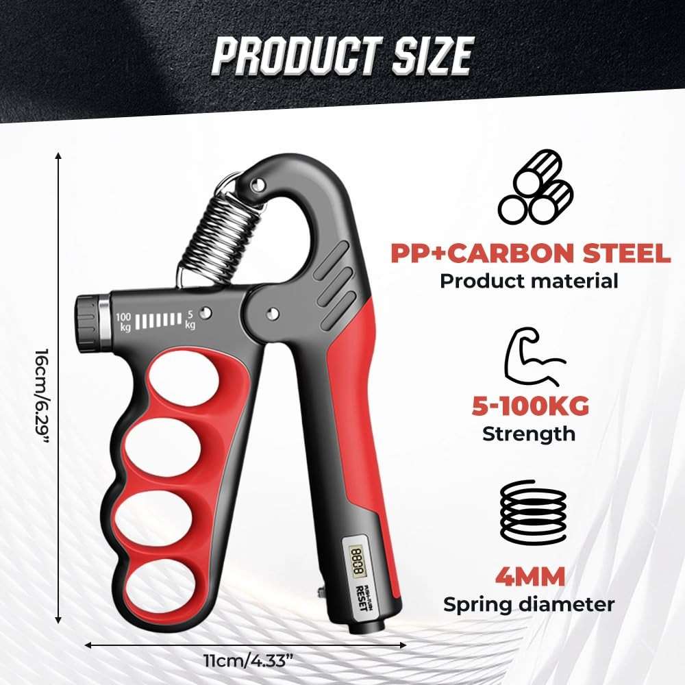 Hand Gripper Strengthener, Hand Squeezer Adjustable Resistance, Grip Strengthener Forearm Strengthener, Hand Exerciser for Muscle Building and Injury Recover, Forearm Strengthener - Image 5