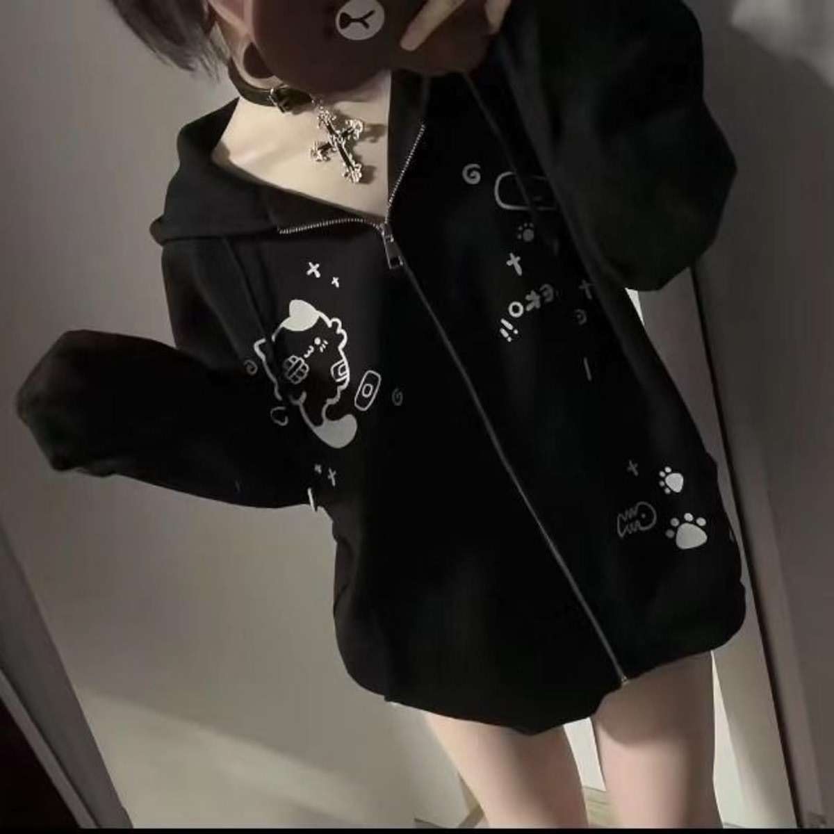 Wayolyn Womens Y2K Zip Up Cute Graphic Hoodies Casual Cartoon Harajuku Kawaii Clothes Oversize Streetwear Jacket - Image 2