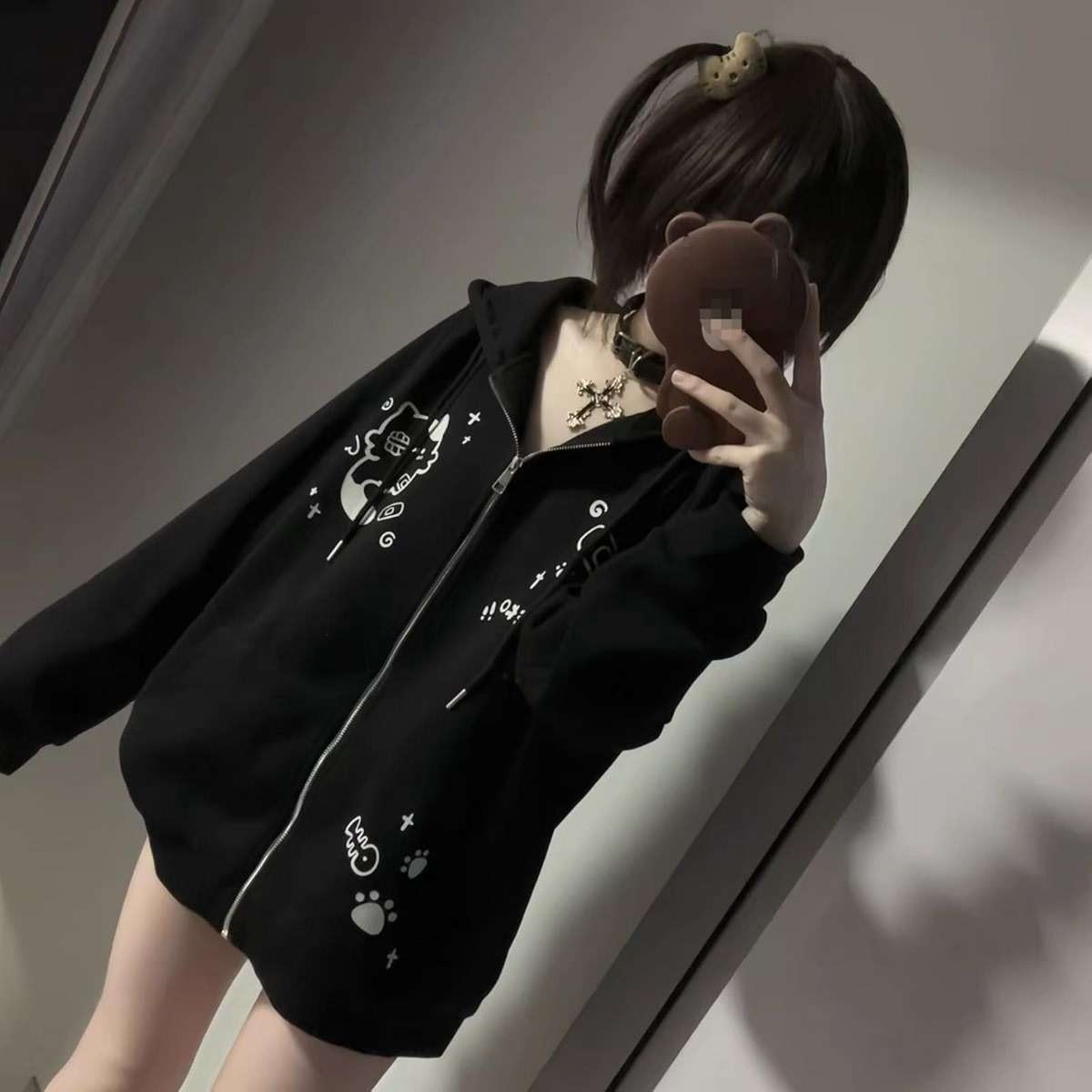 Wayolyn Womens Y2K Zip Up Cute Graphic Hoodies Casual Cartoon Harajuku Kawaii Clothes Oversize Streetwear Jacket - Image 4