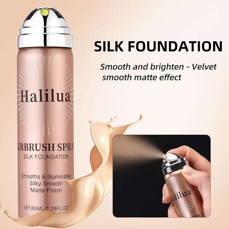 Airbrush Foundation Spray with Brush - Full Coverage Magic Minerals Airbrush Foundation for Smooth Radiant Finish, Hydrating Makeup for a Flawless, Natural Finish, Breathable (Nude) - Image 6
