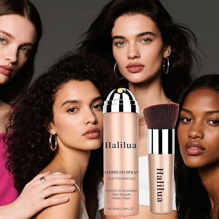 Airbrush Foundation Spray with Brush - Full Coverage Magic Minerals Airbrush Foundation for Smooth Radiant Finish, Hydrating Makeup for a Flawless, Natural Finish, Breathable (Nude) - Image 8