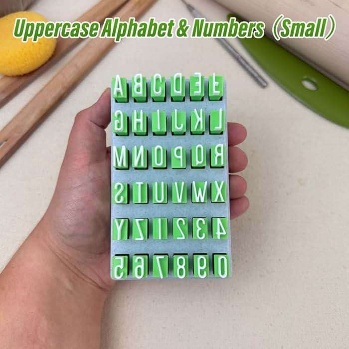 Alphabet Stamps Set for Clay Pottery, Polymer Clay Stamps, Uppercase Alphabet and Numbers Small Press Fondant Embosser DIY Cookie Stamps - Image 2