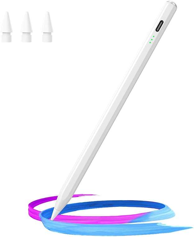 Hastraith Stylus Pen for iPad(2018-2026)-13 Mins Fast Charge with Tilt Sensitivity & Palm Rejection for iPad 11/10/9/8/7/6th Gen, Air 5/4/3/M4/M3/M2, Pro 13"/12.9"/11"/M4, Mini 7/6/5th, White - Image 1