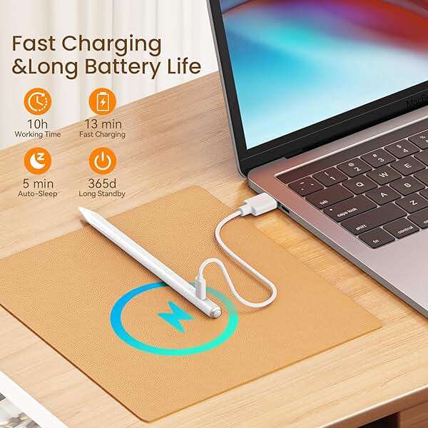 Hastraith Stylus Pen for iPad(2018-2026)-13 Mins Fast Charge with Tilt Sensitivity & Palm Rejection for iPad 11/10/9/8/7/6th Gen, Air 5/4/3/M4/M3/M2, Pro 13"/12.9"/11"/M4, Mini 7/6/5th, White - Image 2