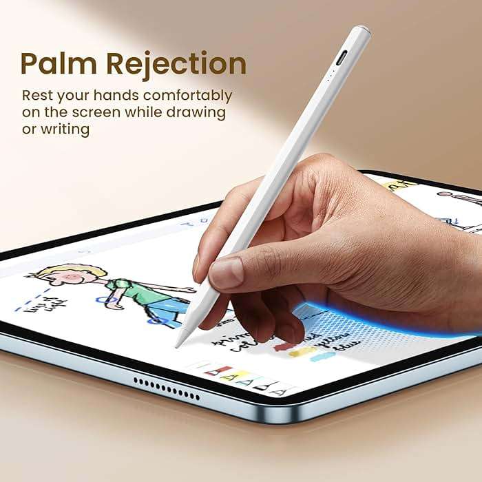 Hastraith Stylus Pen for iPad(2018-2026)-13 Mins Fast Charge with Tilt Sensitivity & Palm Rejection for iPad 11/10/9/8/7/6th Gen, Air 5/4/3/M4/M3/M2, Pro 13"/12.9"/11"/M4, Mini 7/6/5th, White - Image 5