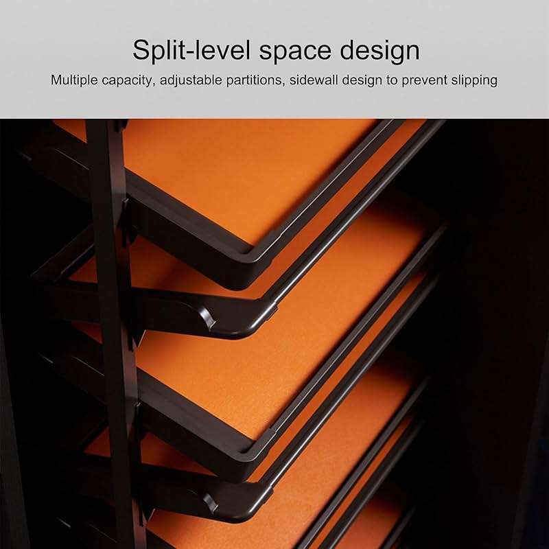 JHDXL Spinning Shoe Rack Tower, Storage Shelf for Entryway Living Room, Rotating Shoe Rack, Space-Saving Shoe Storage, Tower with Anti-tip Fitting(Brown,166cm/65.5in) - Image 4