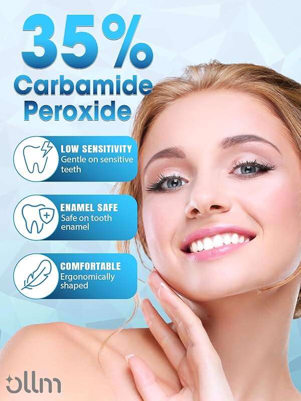 Teeth Whitening Kit with LED Light - White Sensitive Tooth 35% Carbamide Peroxide Gel Pen Dental Mouth Trays Whitener Professional Bright Brace Product System for Home Work Travel - Image 4