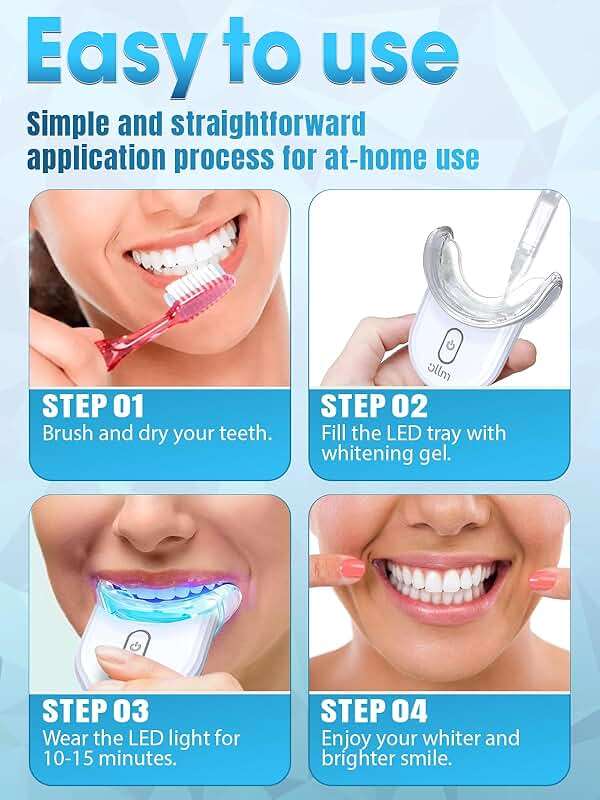 Teeth Whitening Kit with LED Light - White Sensitive Tooth 35% Carbamide Peroxide Gel Pen Dental Mouth Trays Whitener Professional Bright Brace Product System for Home Work Travel - Image 5