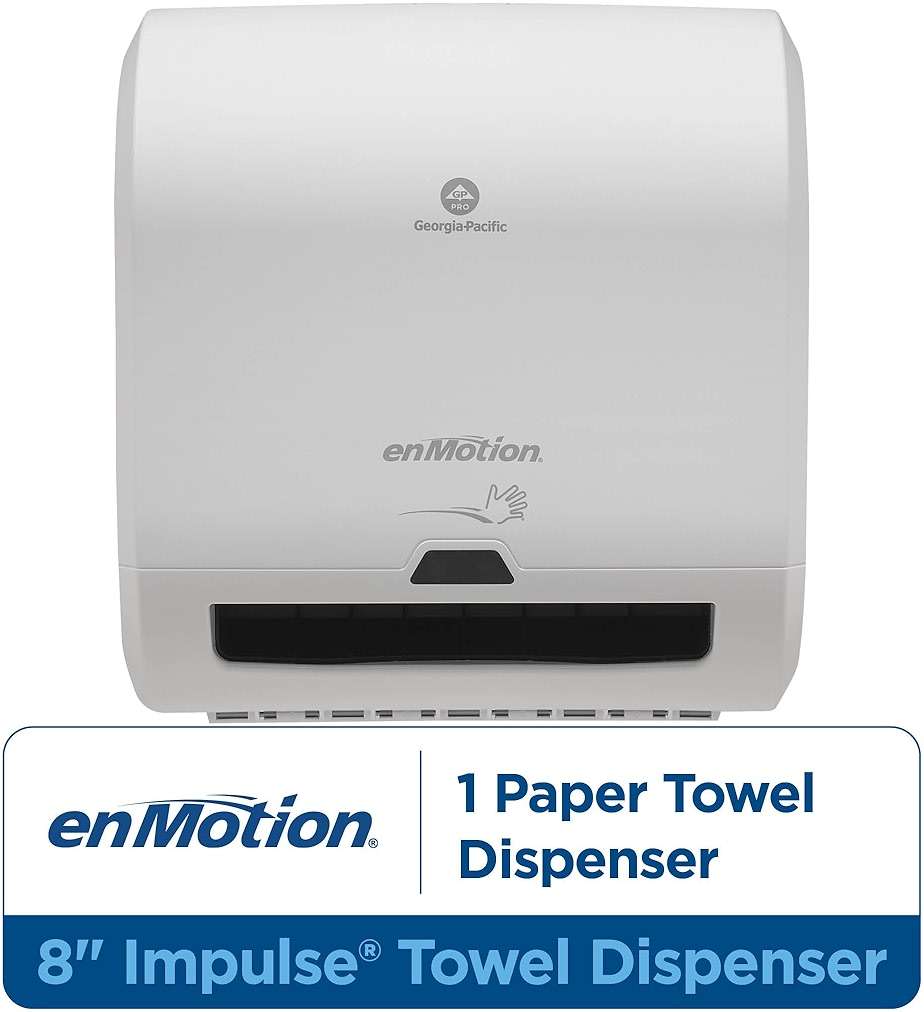 enMotion Georgia‑Pacific (by GP PRO) Impulse 8 in 1‑Roll Automated Touchless Paper Towel Dispenser, White, 59437A - Image 2