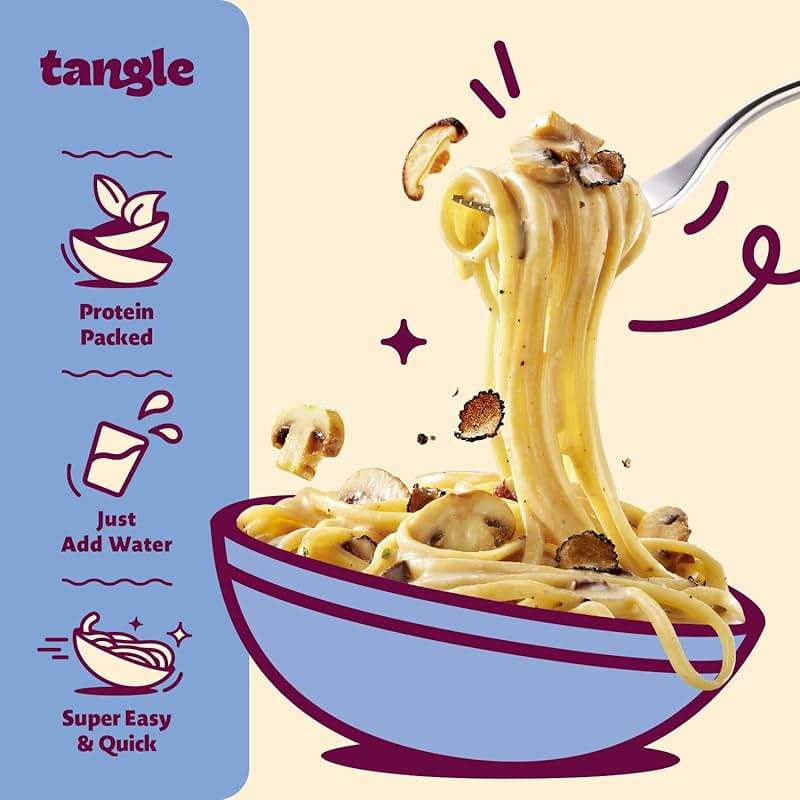 Samyang Tangle Creamy Mushroom Linguine Truffle and Shiitake Flavor Savory Non-Spicy Sauce Air Dried Noodle Easy Cook Pasta 3.63 oz (Pack of 4) - Image 4