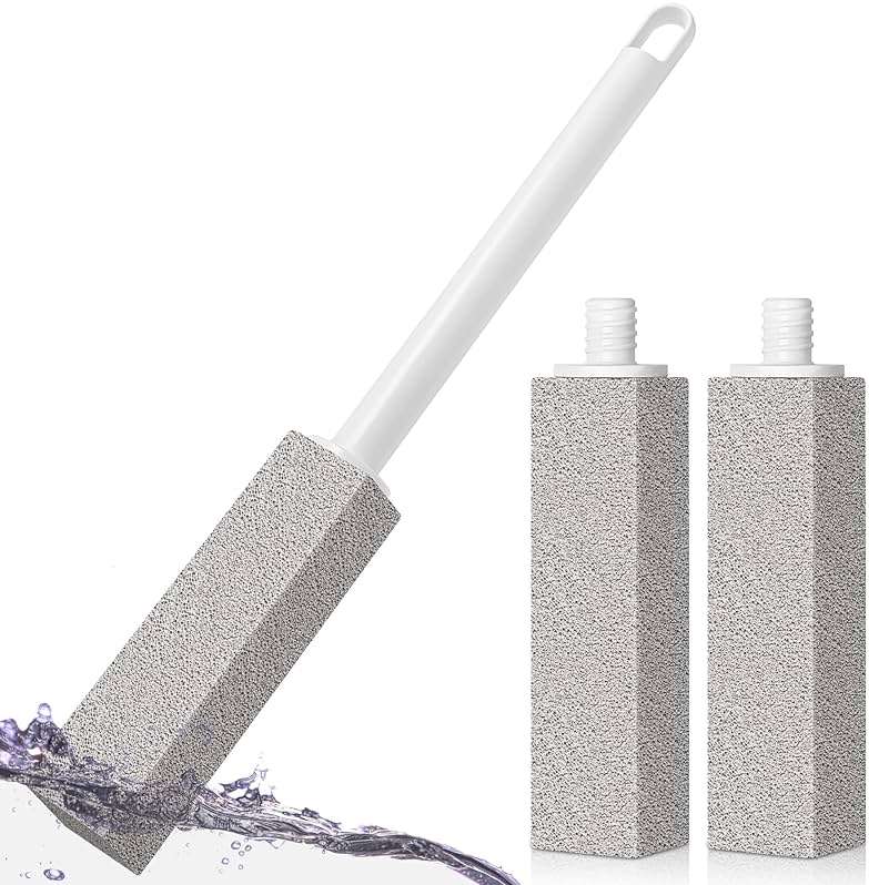 4TH Pumice Stone Toilet Bowl Cleaning – Pumice Sticks with Long Handle, Ideal for Removing Hard Water Rings and Stains, Eco-Friendly and Scratch-Resistant-3Pack - Image 1