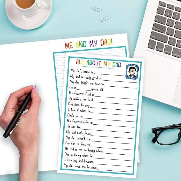 BENNLOOS Lovely Fill In The Blanks Father's Day Card for Dad, Funny Father’s Day Gift from Daughter Son, Happy Birthday Cards for Dad, Gift for Daddy - Image 2