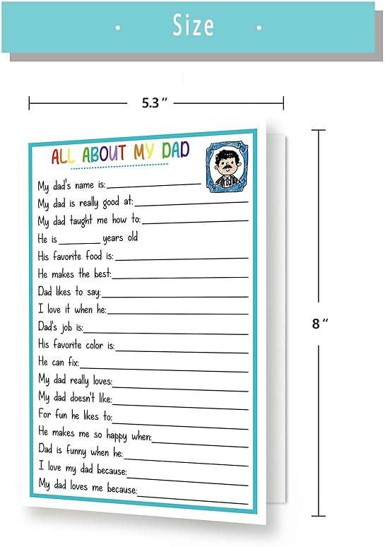 BENNLOOS Lovely Fill In The Blanks Father's Day Card for Dad, Funny Father’s Day Gift from Daughter Son, Happy Birthday Cards for Dad, Gift for Daddy - Image 3