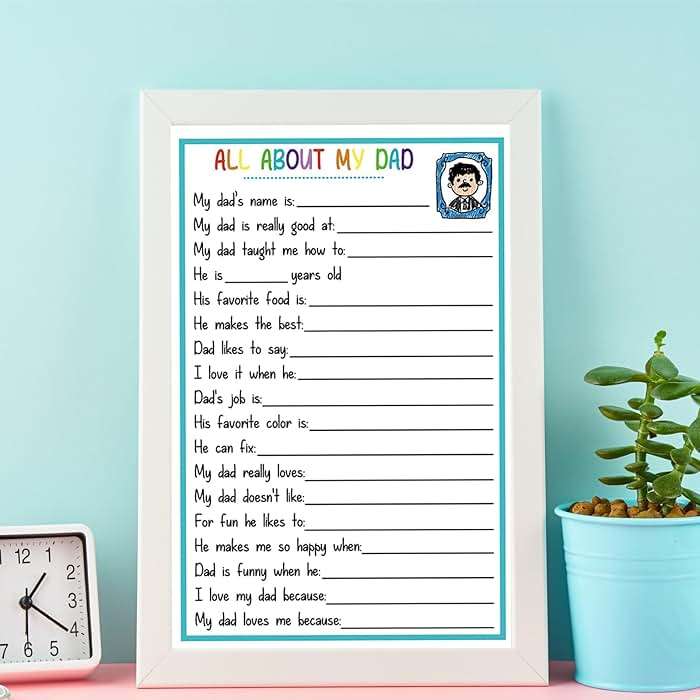 BENNLOOS Lovely Fill In The Blanks Father's Day Card for Dad, Funny Father’s Day Gift from Daughter Son, Happy Birthday Cards for Dad, Gift for Daddy - Image 6