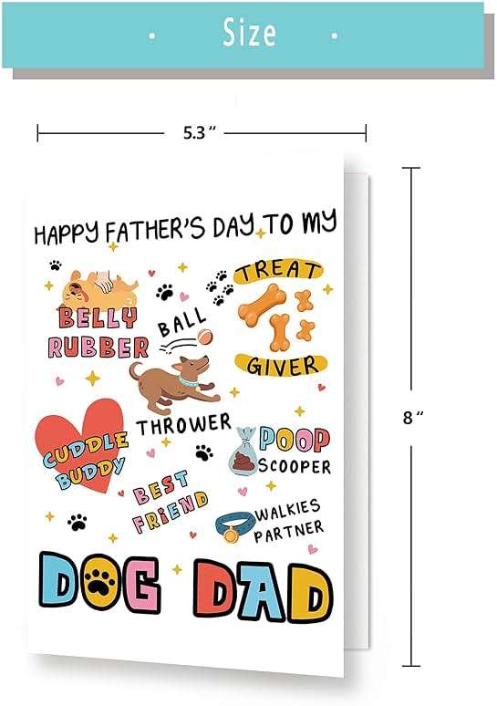 Funny Fathers Day Card for Dog Dad, Lovely Father's Day Card Gift from Dog, Dog Dad Gifts for Men, Unique Daddy Card for Pet Lover - Image 3