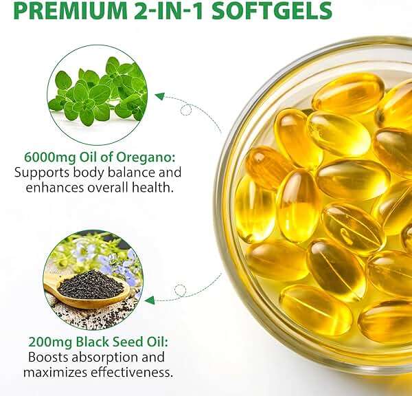 MXCZBSM Oregano Oil Softgels Organic, 2 in 1 Oil of Oregano with Black Seed Oil 120 Count, Oregano Oil Supplement Capsules, Organic Oil of Oregano Extract, Non-GMO, Gluten Free - Image 2