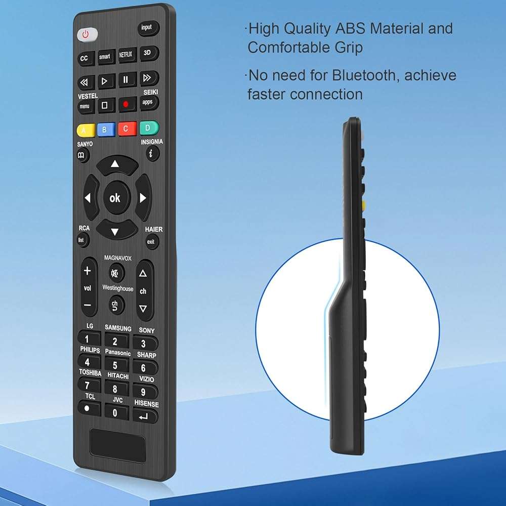 Hujidar G008 Universal Remote Control Replacement for Samsung LG Sony Vizio TCL Hisense Sharp Philips Panasonic Toshiba Insignia Smart TV, IR Wireless Control No Pairing Needed - Image 6