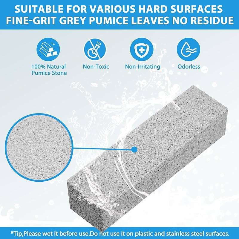 3 Pack Pumice Stone for Cleaning Stove Gas Grates & Top, Extra Long Handle Cleaner Pumice Stone for Oven, with 3 Replacement Heads - Image 6
