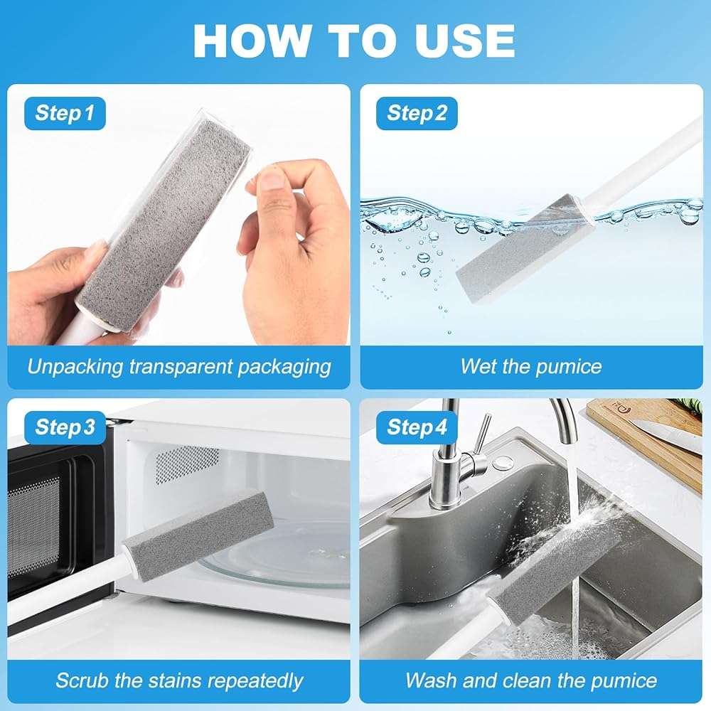 3 Pack Pumice Stone for Cleaning Stove Gas Grates & Top, Extra Long Handle Cleaner Pumice Stone for Oven, with 3 Replacement Heads - Image 7