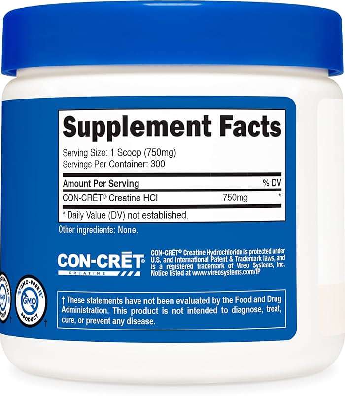 Nutricost Creatine HCl Powder (8 OZ) - Made with CON-CRET Creatine, 300 Servings - Image 5