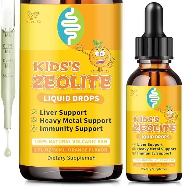 Zeolite Drops for Kids | Kid's Cellular Support Formula Over 2 Years Old | Natural Mineral Supplement | Support Healthy Digestion* | NSF Certified | Sugar-Free & Vegan | Orange Flavor | 2 Fl oz - Image 1
