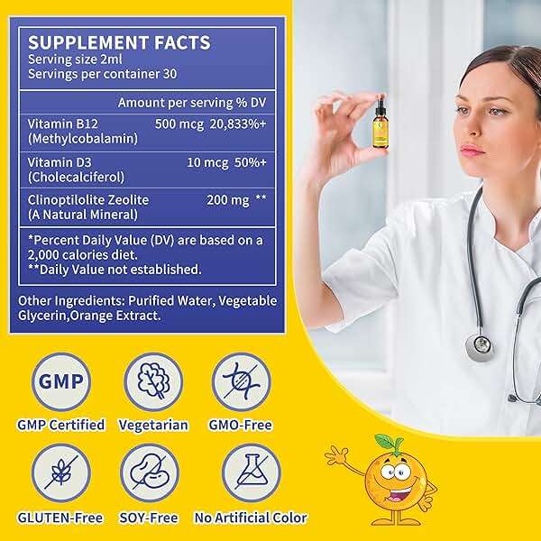 Zeolite Drops for Kids | Kid's Cellular Support Formula Over 2 Years Old | Natural Mineral Supplement | Support Healthy Digestion* | NSF Certified | Sugar-Free & Vegan | Orange Flavor | 2 Fl oz - Image 6