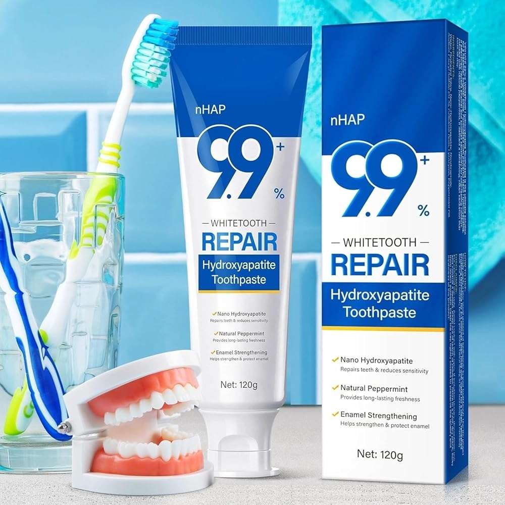 Hydroxyapatite Toothpaste, 2 Pack Fluoride Free Nano Hydroxyapatite Toothpaste for Strengthening Enamel, Peppermint - Image 7