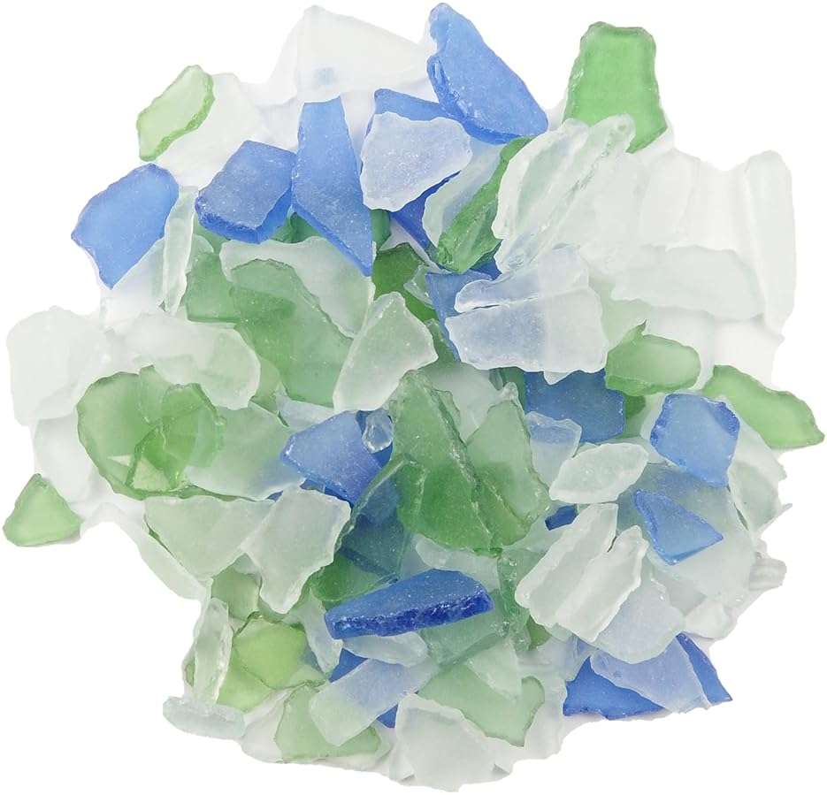 TWINKLING Real Sea Glass, Crushed Glass, Beach Glass for Crafts & Vase Fillers – Smooth Edges, Bulk Art Glass for Home Decor, Nautical DIY & Beach-Themed Events, 370g/13oz, (Mixed Color 3) - Image 1