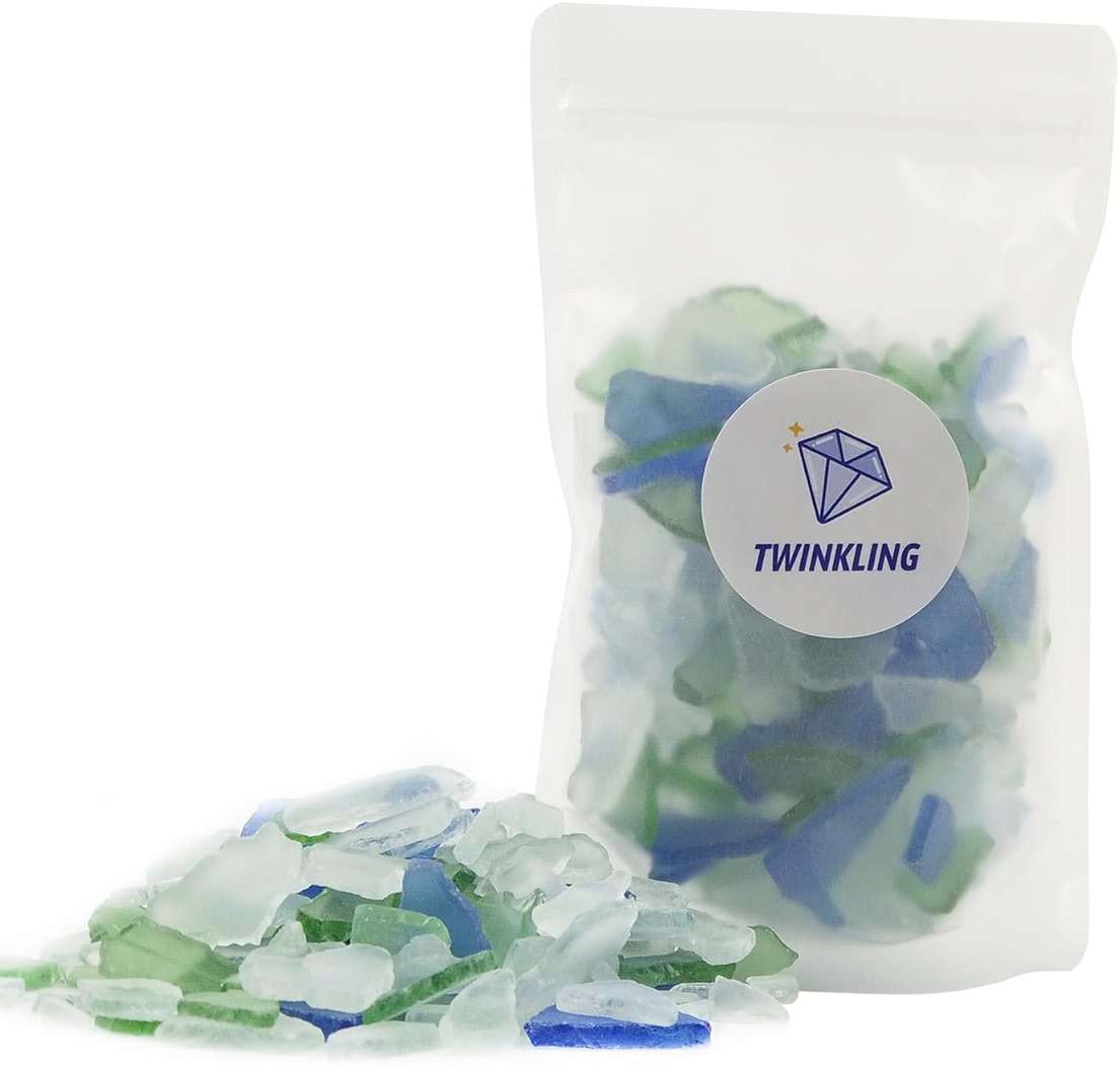 TWINKLING Real Sea Glass, Crushed Glass, Beach Glass for Crafts & Vase Fillers – Smooth Edges, Bulk Art Glass for Home Decor, Nautical DIY & Beach-Themed Events, 370g/13oz, (Mixed Color 3) - Image 7