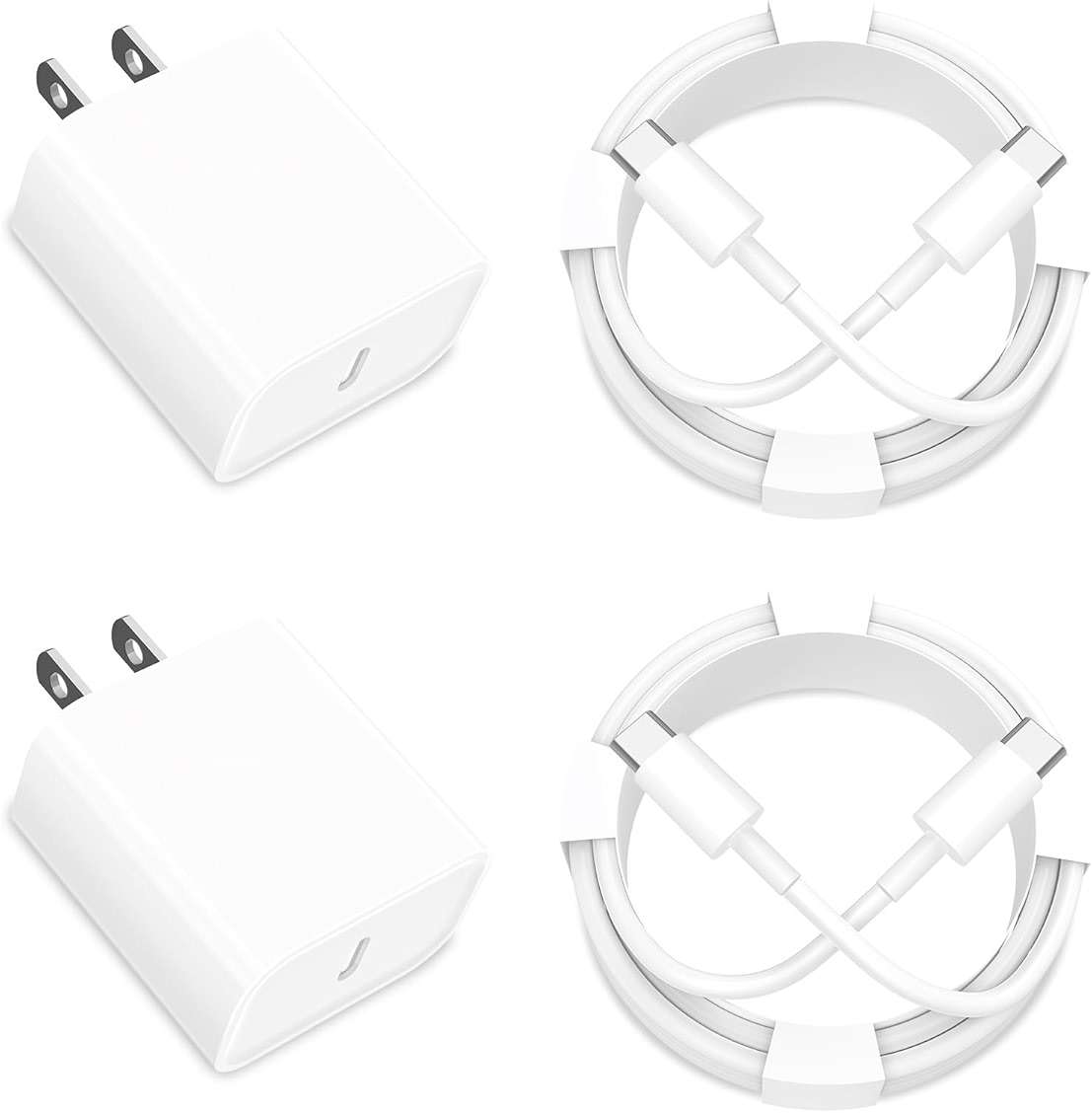 [Apple MFi Certified] iPhone 17 Charger Fast Charging, Rombica 4Pack 20W USB C Charger Dynamic Power Adapter Type C Wall Charger with 6FT Type-C Cord for iPhone 17/17 Pro/17 Pro Max/16 Pro/15/iPad Pro - Image 1