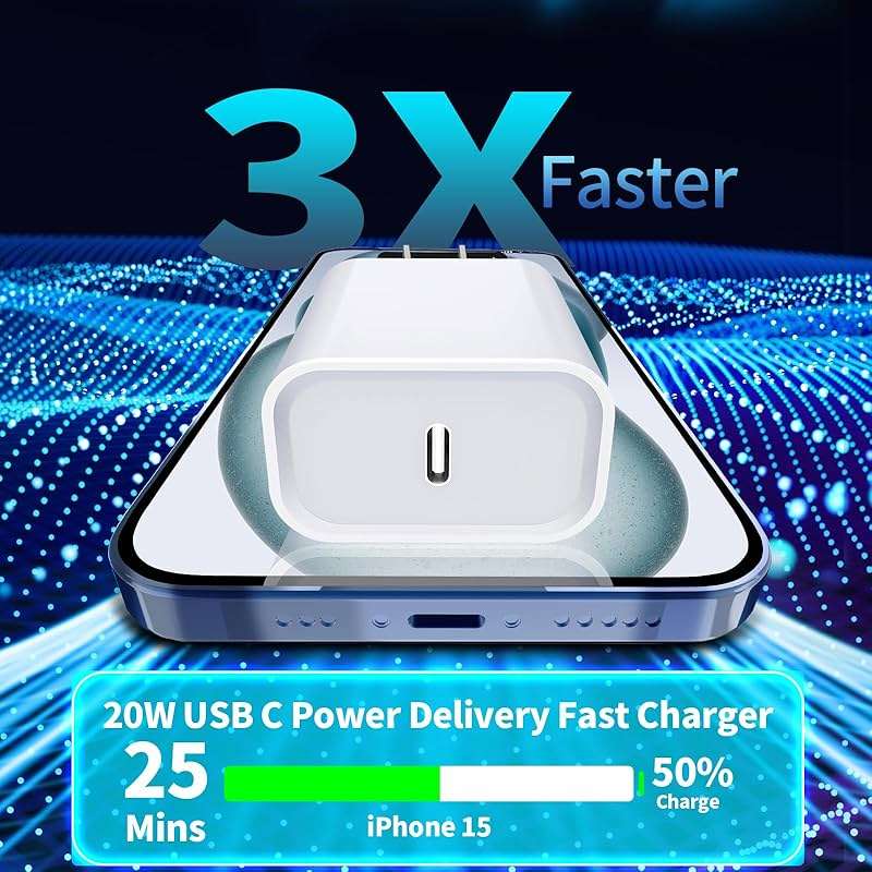 [Apple MFi Certified] iPhone 17 Charger Fast Charging, Rombica 4Pack 20W USB C Charger Dynamic Power Adapter Type C Wall Charger with 6FT Type-C Cord for iPhone 17/17 Pro/17 Pro Max/16 Pro/15/iPad Pro - Image 2