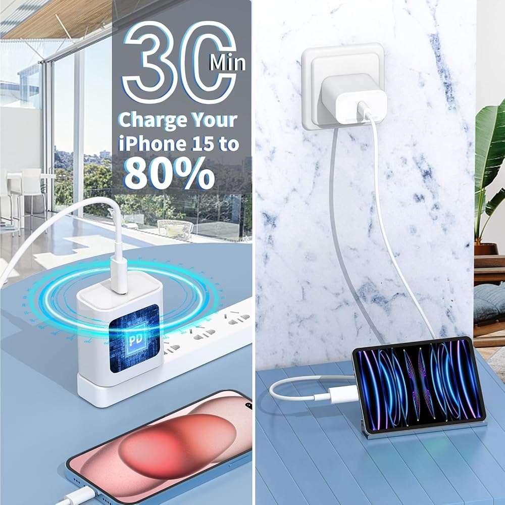 [Apple MFi Certified] iPhone 17 Charger Fast Charging, Rombica 4Pack 20W USB C Charger Dynamic Power Adapter Type C Wall Charger with 6FT Type-C Cord for iPhone 17/17 Pro/17 Pro Max/16 Pro/15/iPad Pro - Image 8