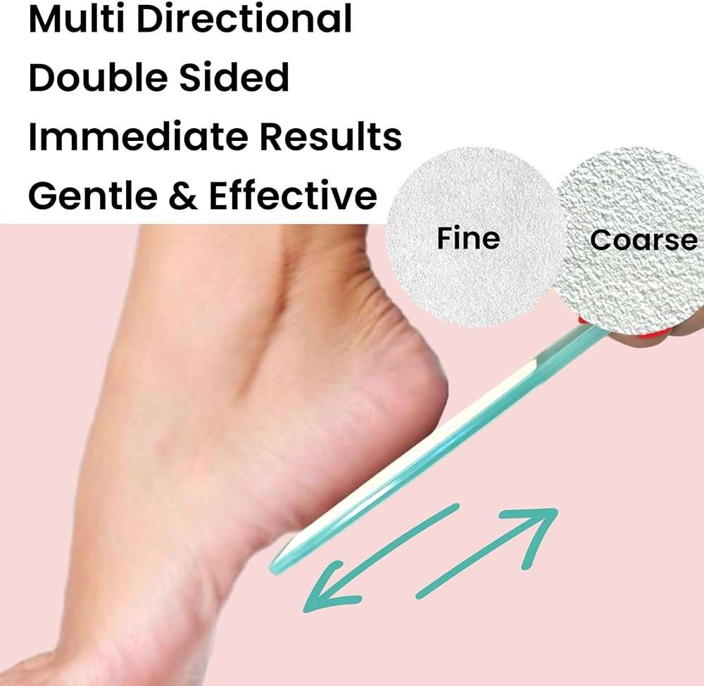 1 ALAZCO Double Sided Foot File Pumice Ergonomic Handle Scrubber Immediate Result Smooth Feet Heel Scraper Exfoliate Buffer Dead Skin Callus Corn Emery Fine & Coarse Pedicure Tool - Image 7
