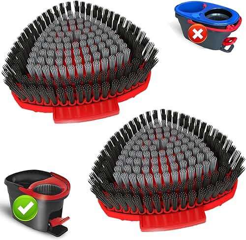 Bublador 2 Pack Scrubber Mop Replace Head Compatible with O Cedar EasyWring 1 Tank,Spin Replacements Heads,Scrub Brush Attachment for Bathroom,Kitchen and Various of Hard Floors - Image 1
