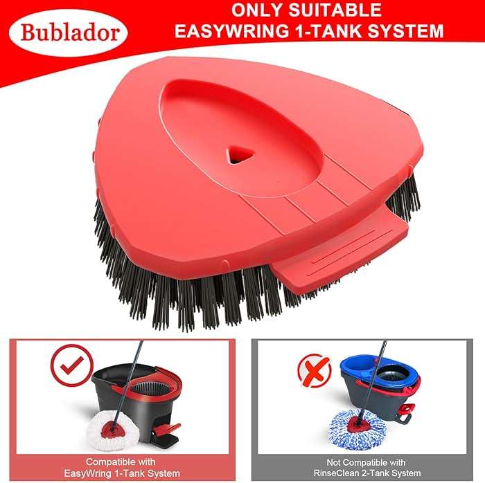 Bublador 2 Pack Scrubber Mop Replace Head Compatible with O Cedar EasyWring 1 Tank,Spin Replacements Heads,Scrub Brush Attachment for Bathroom,Kitchen and Various of Hard Floors - Image 3