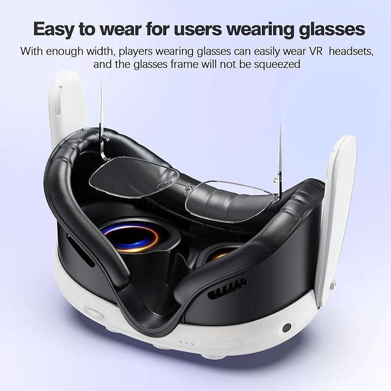 VZNEK Face Cover Pad for Oculus Quest 3, Sweat-Proof PU Foam Cushion for Meta Quest 3, Compatible with Oculus Quest 3 Original Spacer (for Quest 3) - Image 4