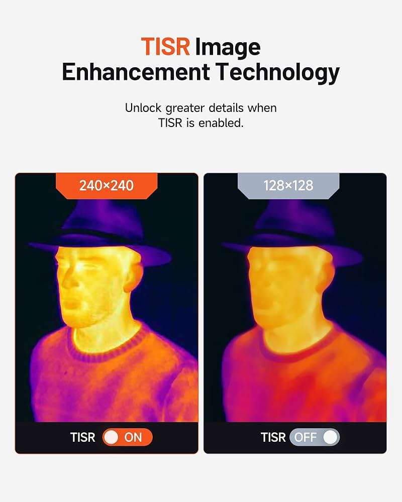 TOPDON TC004 Mini Thermal Imaging Camera, 240 x 240 TISR Resolution, 15-Hour Battery Life, 128 x 128 IR Resolution, 25Hz Handheld Infrared Camera with High/Low Temp Alerts, Auto Shutdown- Blue - Image 3