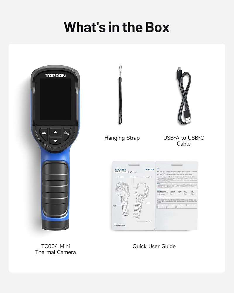 TOPDON TC004 Mini Thermal Imaging Camera, 240 x 240 TISR Resolution, 15-Hour Battery Life, 128 x 128 IR Resolution, 25Hz Handheld Infrared Camera with High/Low Temp Alerts, Auto Shutdown- Blue - Image 9