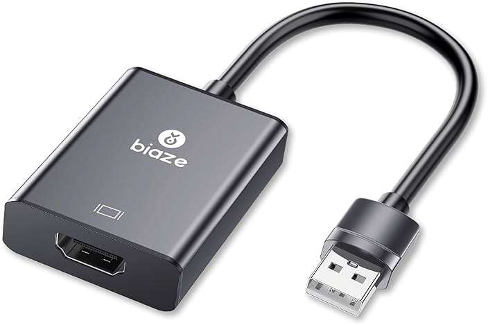 biaze USB to HDMI Converter, Supports 4K@60Hz HDR, Compatible with laptops/desktops/TVs/Monitors/projectors. HDMI to USB Adapter, Compatible with Windows/Mac Systems (USB to HDMI Converter) - Image 1