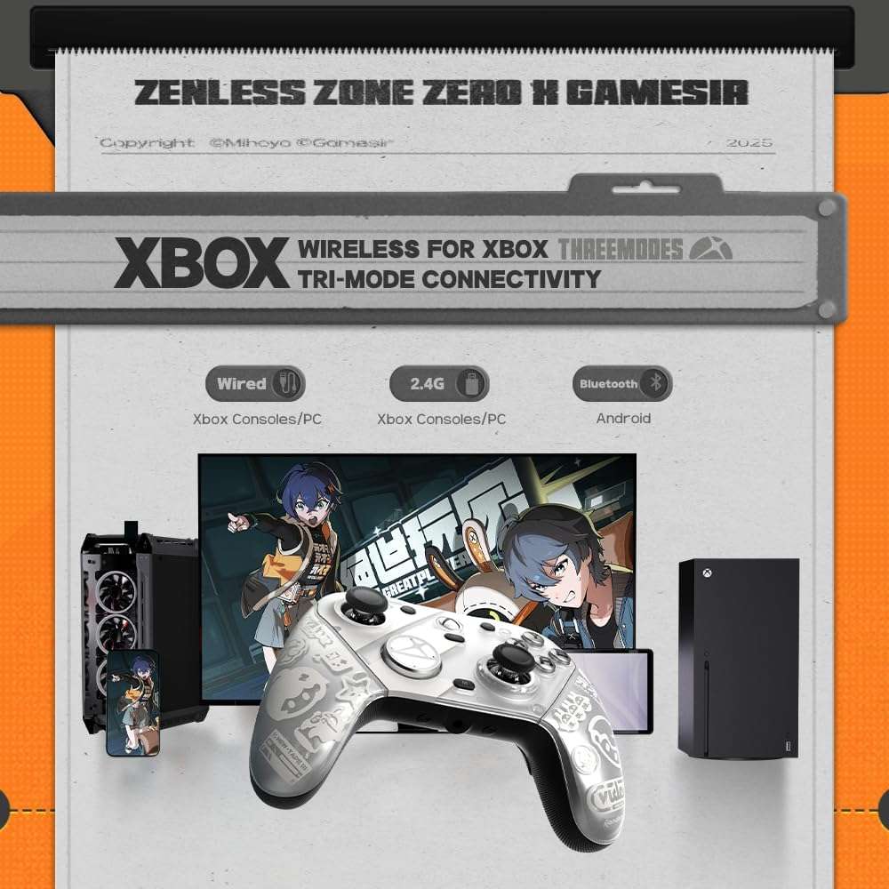 GameSir G7 Pro Wireless Gaming Controller - Officially Licensed for Xbox Series X|S, Xbox One, Windows PC & Android, TMR Joysticks, 1000Hz Polling Rate, Charging Dock- Zenless Zone Zero Edition - Image 6