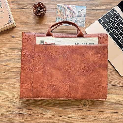 Gvalant 7 Ring Check Binder Vegan Leather Portfolio for 3-Up Business Size Checks, with Handle and Zippered Briefcase with 500 Check Capacity，9 x 13 inch Sheets - Image 4