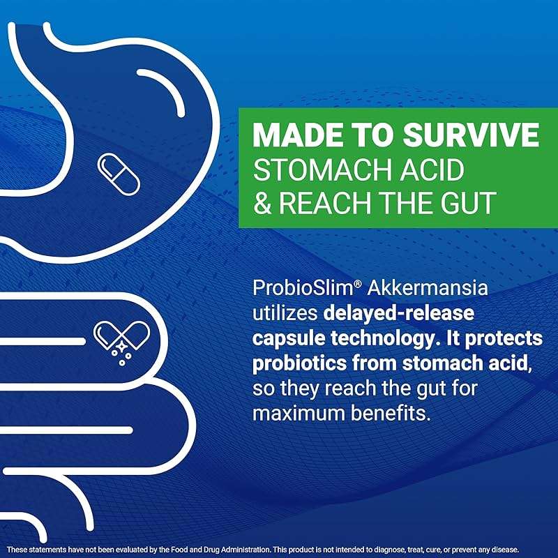 Force Factor ProbioSlim Akkermansia Prebiotics & Probiotics, with 1B AFUs Akkermansia Muciniphila, Prebiotics & Chromax Chromium, Support Lean Body Mass, Digestion & Gut Health, 60 Vegetable Capsules - Image 9