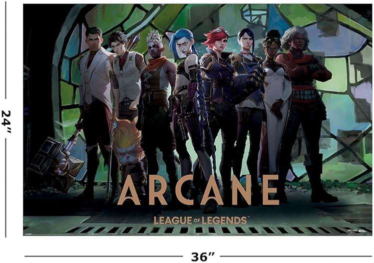 Arcane - League Of Legends - TV Show Poster (Characters In Zaun Arcade) (Size: 36" x 24") - Image 2