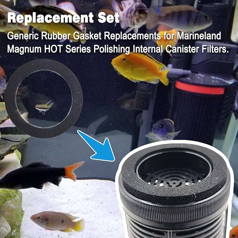 xcivi 4PCS Foam Rubber Gasket Replacements Compatible with MarineLand Magnum (ML90770) Polishing Internal Canister Filter Water Filter Gasket Repair - Image 4