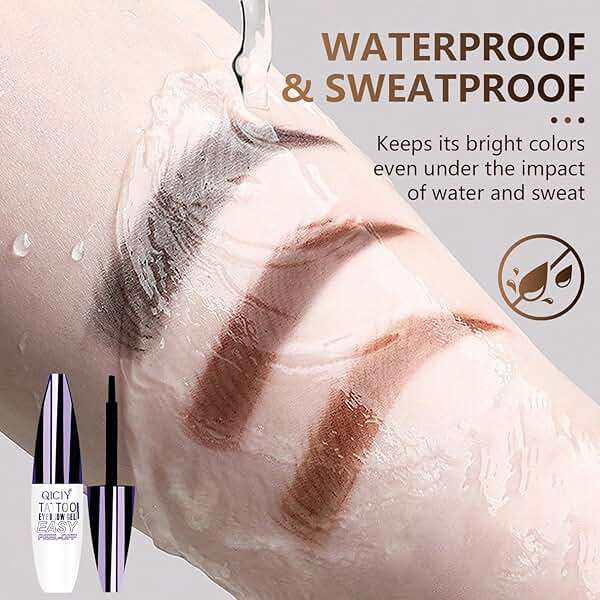 Easy Peel off Eyebrow Gel, Qiciy Tattoo Eyebrow Gel Easy Peel Off, Tinted Eye Brow, Professional Eye Brow Tint, Waterproof & Sweatproof (Dark Brown) - Image 3