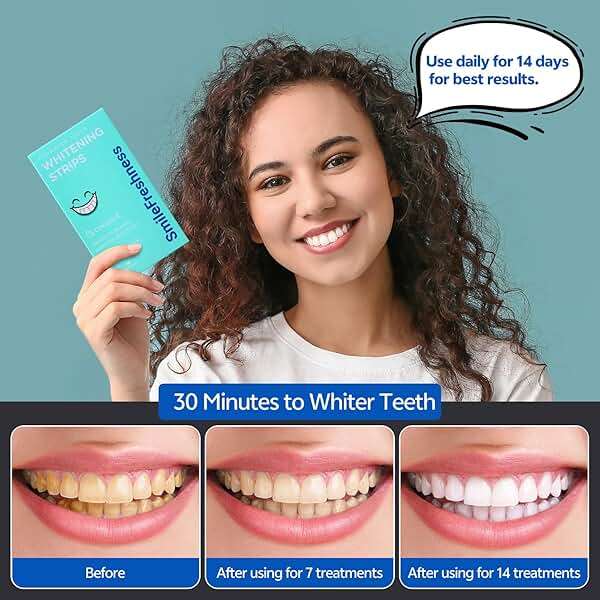 SmileFreshness Teeth Whitening Strips, 14-Day Treatments Clinically Proven for Visible & Affordable Teeth Whitening, Enamel Care Whitening, Reduced Sensitivity Formula, Coconut. - Image 6