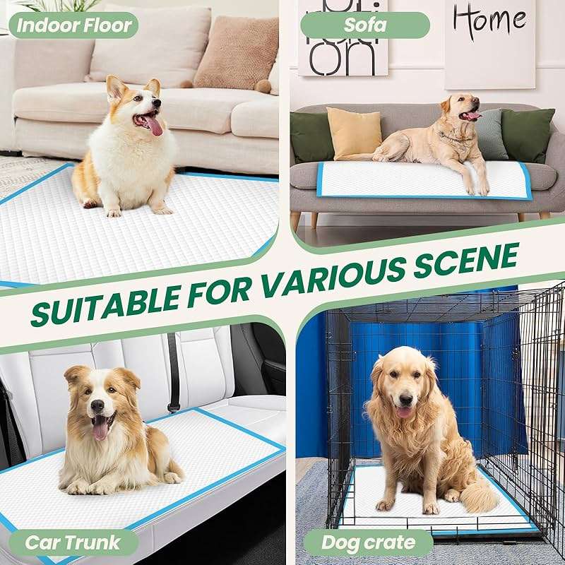 100 Count Large Dog & Cat Puppy Pee Pads - 28"x30" Absorbent Potty Training Pads | Leakproof Quick-Dry Disposable Pet Pads for Puppies, Dogs & Cats | Indoor, Outdoor, Litter Box, Housebreaking Use - Image 6