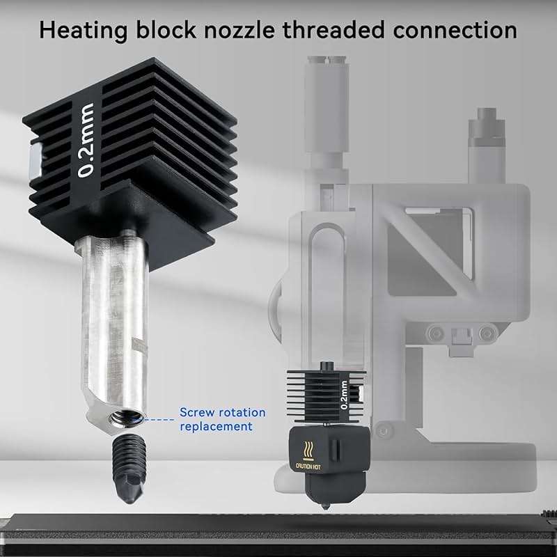 3pac A1 Mini/A1/A2L Hotend Print Head Hot End Kit 0.2mm+0.4mm+0.6mm Extruder Upgrade High Temperature 0.4 mm Hardened Steel Nozzle Replacement with Silicone Cover Sock for Bambu Laboratory 3D Printer - Image 5
